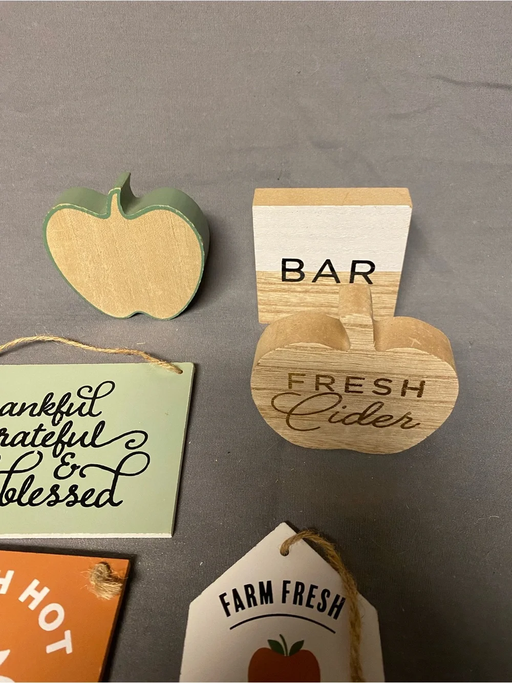 Tiered tray accessories - Fall Apple Cider Decor Set in Orange, Green, White